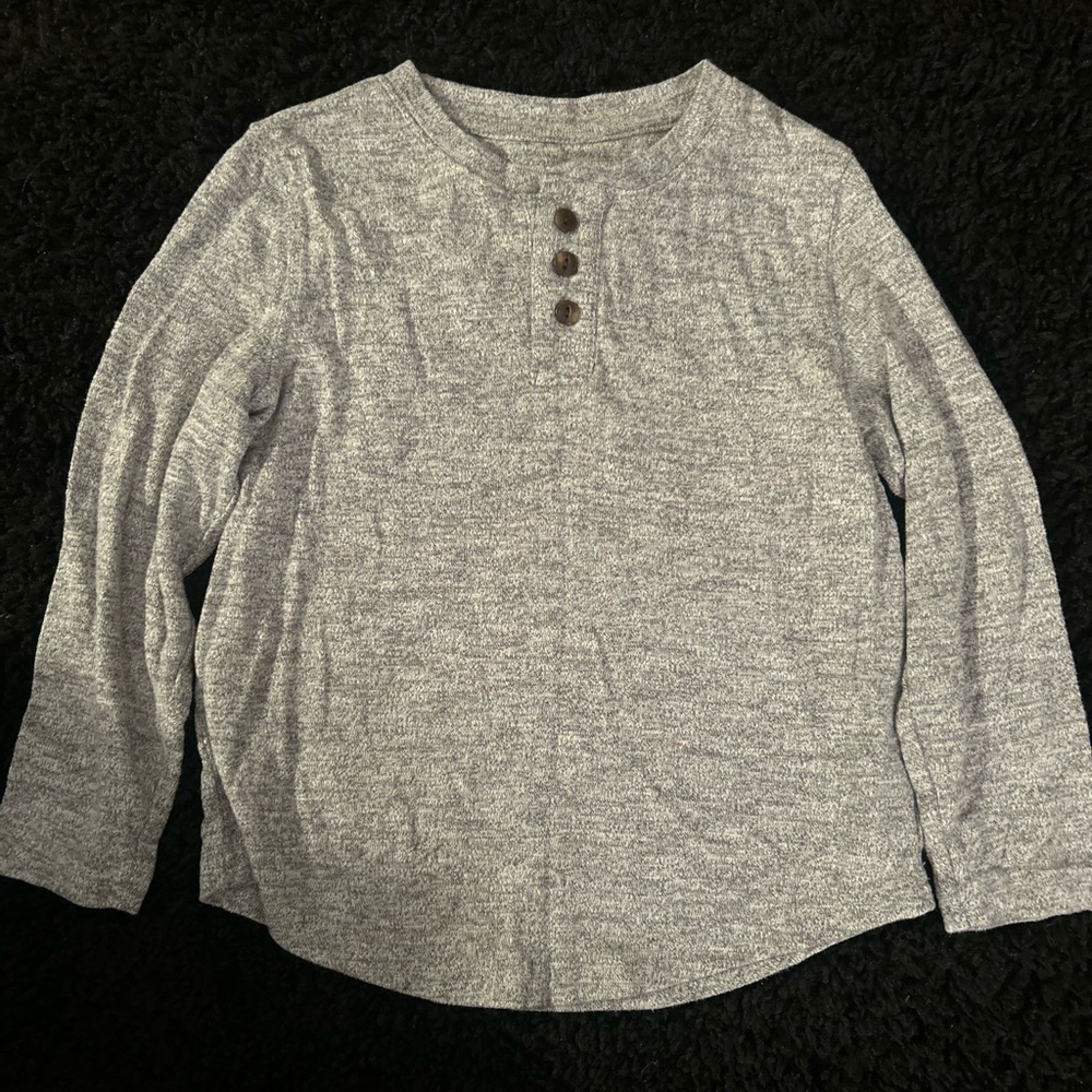 Old Navy Gray Kids Long Sleeve Henley Shirt